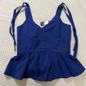 Express Royal Blue Peplum Blouse